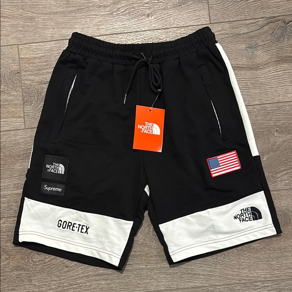 The North Face - Supreme Black and White Athletic Shorts